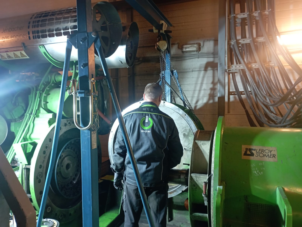 Замена двигателя ГПУ Jenbacher 624 на объекте заказчика